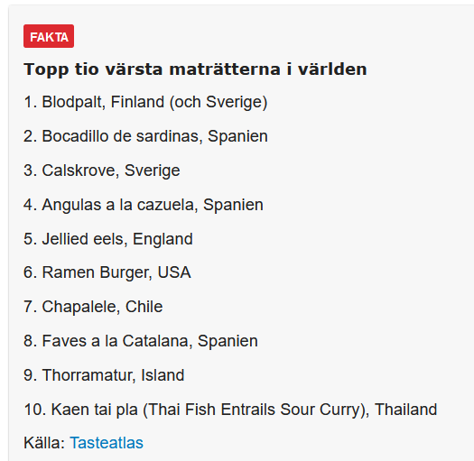 Hur trovärdigt är röstningarna på världens äckligaste rätter?